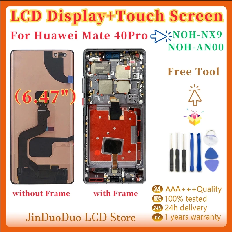 Original LCD For Huawei Mate 40 Pro LCD Display Screen With Frame 6.76