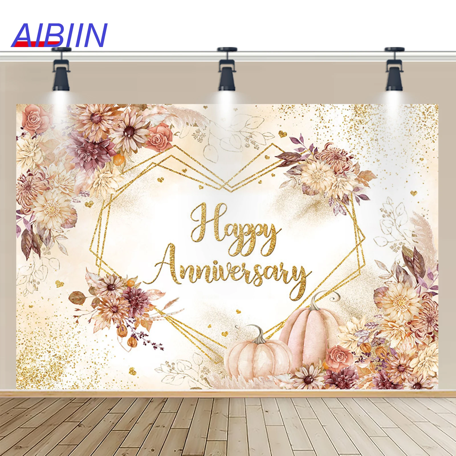 

AIBIIN Happy Anniversary Photography Background Wedding Engagement Couple Lovers Backdrop Party Decoration Supplies Photo Studio