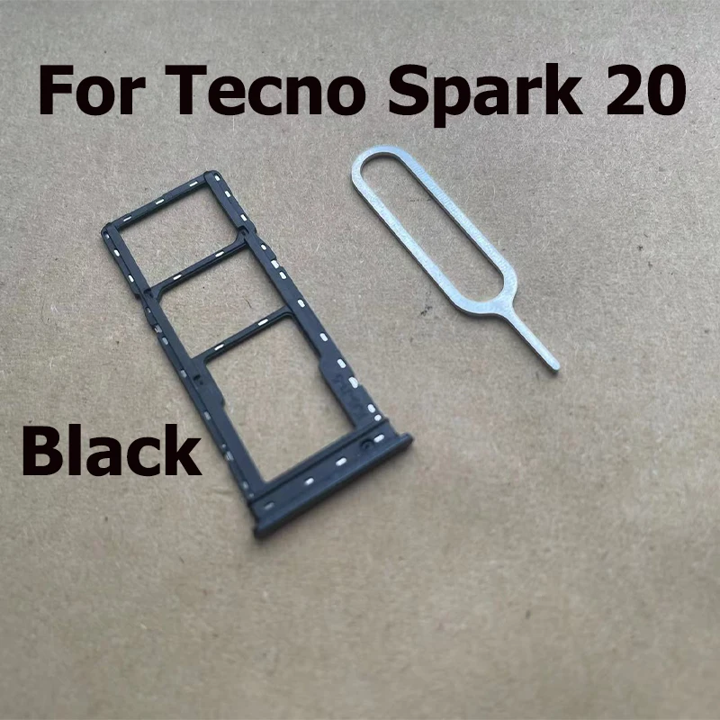 New For Tecno Spark 20 Sim Card Tray Slot Holder Socket Adapter Connector Repair Parts For Spark 20 Pro