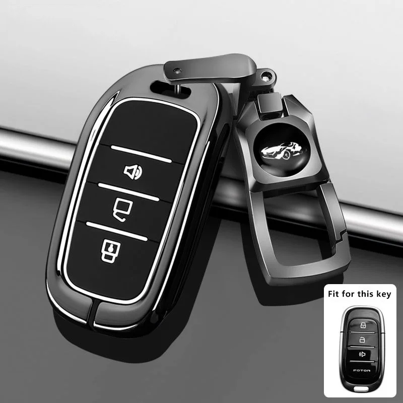 Zinklegierung Autoschlüsseletui für FOTON TUNLAND V7 V9 Auto-Styling Fernbedienung Abdeckung Shell Schlüsselanhänger Gehäuse Ringhalter Fob Zubehör – Detail 10