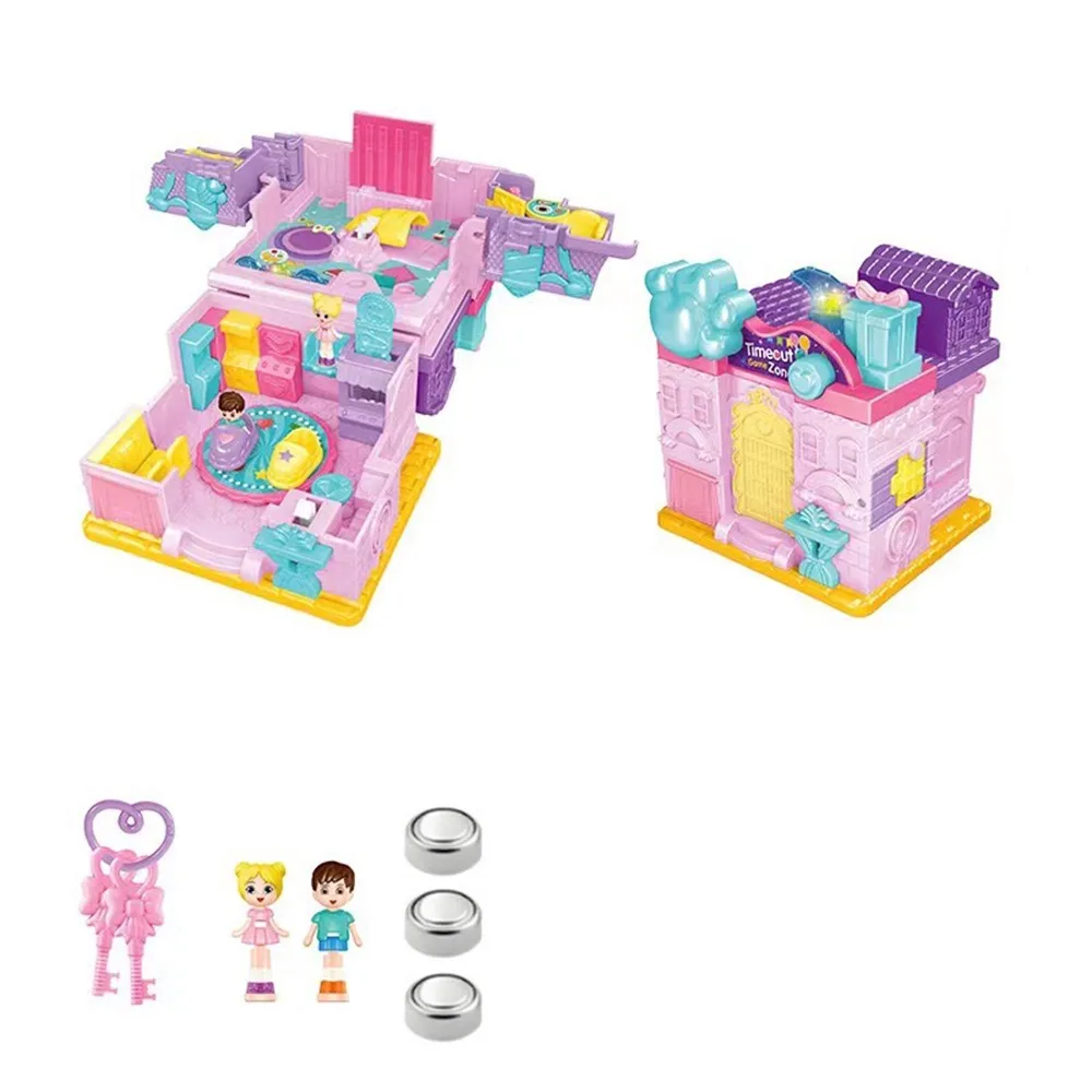 Casa de juegos de simulación creativa, juguetes ampliables, modelo de Villa en miniatura 3D, casas de muñecas interactivas para Cosplay con muebles