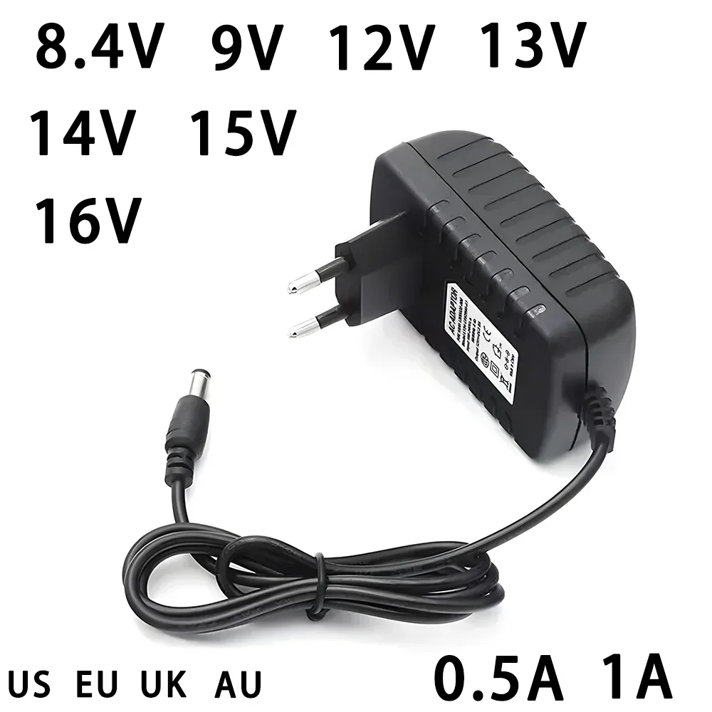 AC to DC 8.4V 9V 12V 13V 14V 15V 16V Power adapter 100V-240V 0.5A 1A Universal Charger adapter EU US UK AU for Led CCTV strip