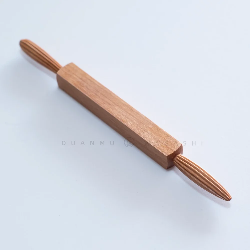 

double-end Japanese wagashi tool fruit wooden petal texture press modelling shaping board