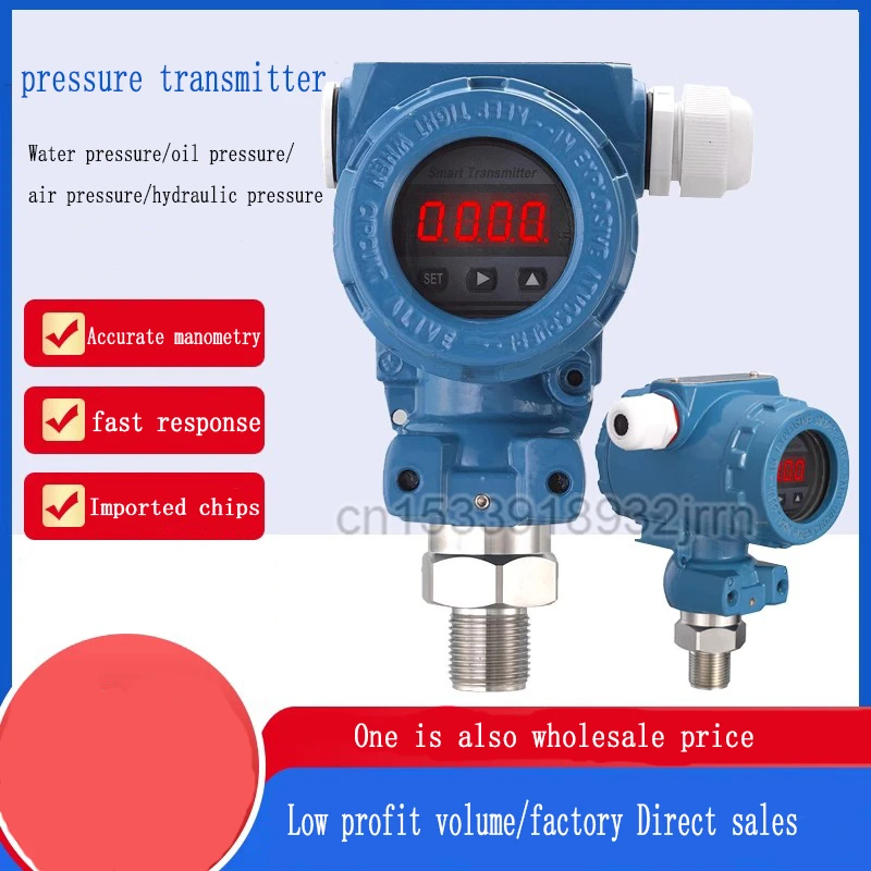 

LED Display High Precision Diffusion Silicon Pressure Transmitter 2088 Hammer Type 4-20MA Liquid Gas Pressure Water Supply 800