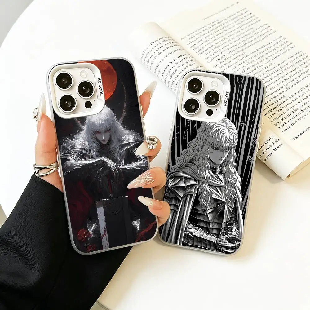 

Handsome G-Griffith B-Ber-serk-ES Phone Case For iPhone 11 12 13 14 15 16 17 Pro Max Plus white silver Phone Cover