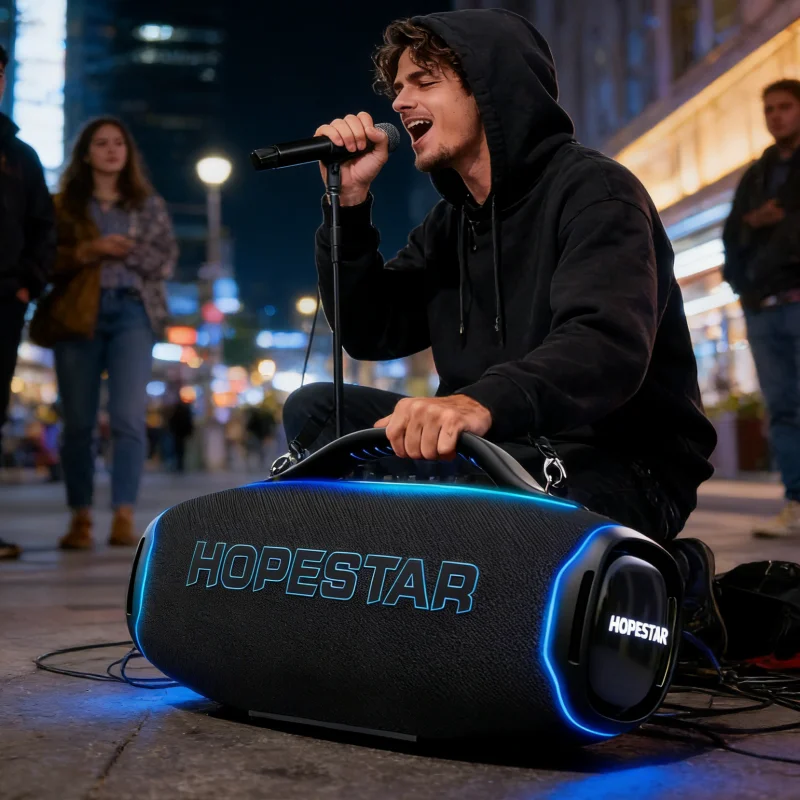Hopestar A90 700W High Powered Woofer Portable Wireless Speaker Outdoor Karaoke Machine Lautsprecher with Wireless Microphone