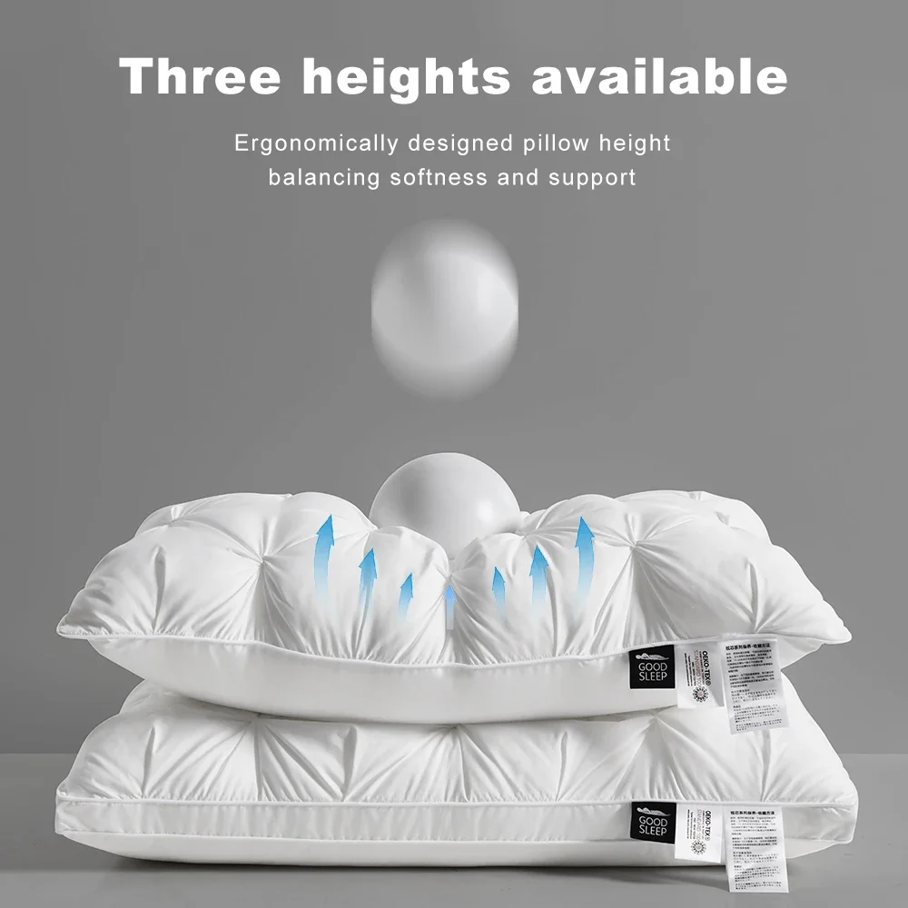 High-end Down Comfortable Pillow 5-star Hotel Pillow Core Biomimetic Duck Down Dimensional Cervical Pillow Core 1Pc