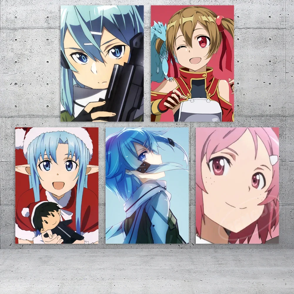 

HD Modular Sword Art Online Pictures Anime Home Decor Shinozaki Rika Wall Art Canvas Yuuki Asuna Prints Painting Bedroom Poster