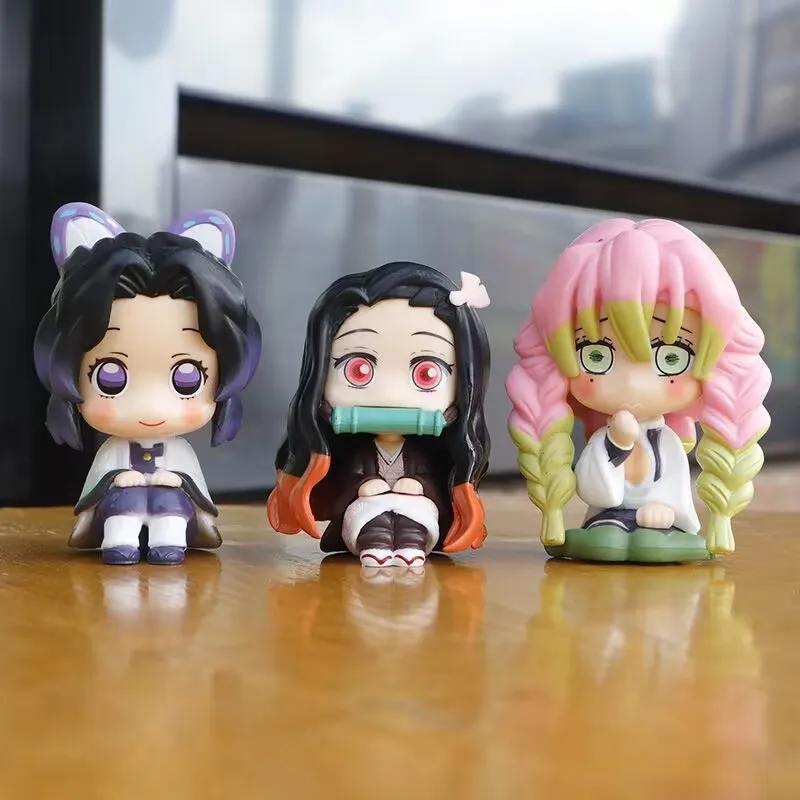 "Demon Slayer: Kimetsu no Yaiba" versión Q sentado lindo "Tanjiro Miyazuko" coche anime figura modelo regalo
