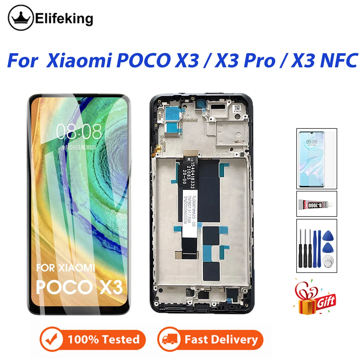 LCD for Xiaomi Poco X3 NFC LCD Touch Screen Display Digitizer With Frame Assembly for Xiaomi Poco X3 Pro lcd Display M2007J20CG