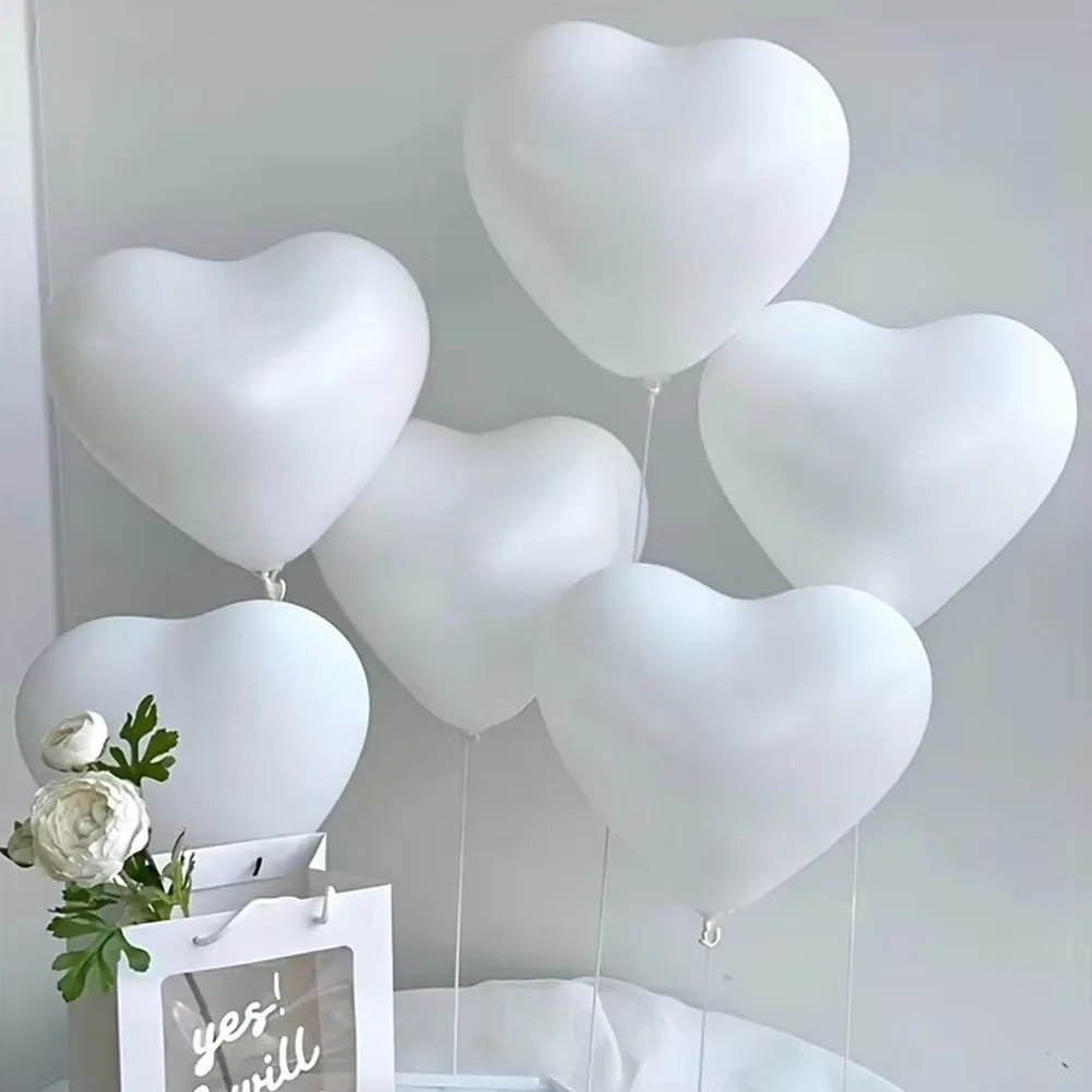 

30pcs 10inch White Heart Shaped Latex Balloon Wedding Birthday Party Decoration Love Ball Valentines Baby Shower