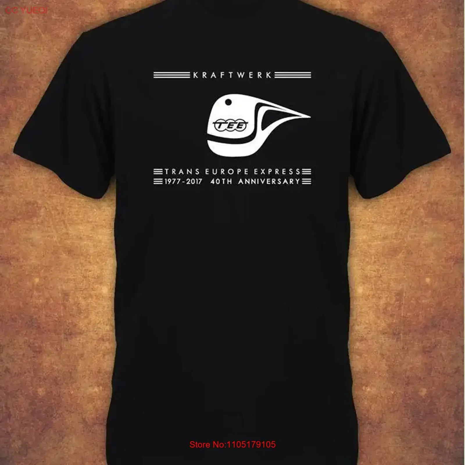 تي شيرت KRAFTWERK TRANS EUROPE EXPRESS RETRO تي شيرت أسود عتيق مغسول قليلاً ملابس مصممة غير رسمية متعددة الاستخدامات