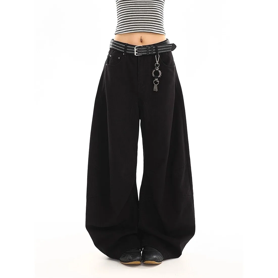 

High Waist Jeans for Women's Harajuku Vintage BF Style Streetwear All-match Loose Fashion Femme Wide Leg Denim Trousers