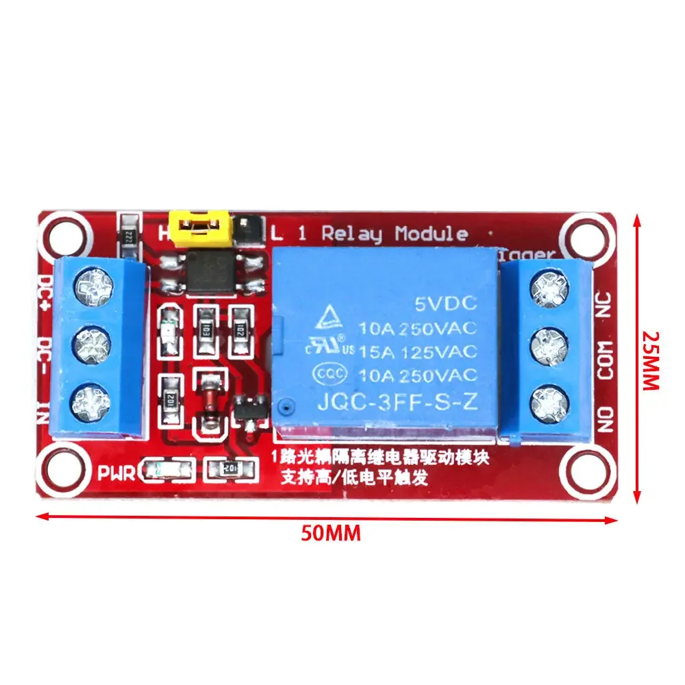 1 Channel 5V 12V Relay Module Board Shield for Arduino with Optocoupler Support High and Low Level Trigger