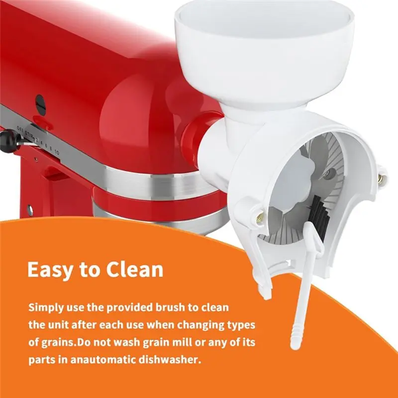 ABVI-Flour Grinder Attachment 8 Levels For Kitchenaid Stand Mixer, Grain Mill For Wheat, Corn, Oats, Coffee Bean