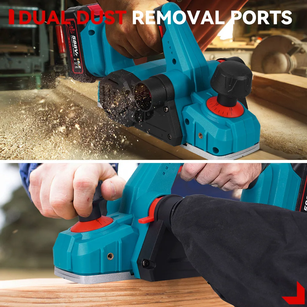 ONEVAN Pialla Elettrica 30000RPM Cordless Router Trimmer Raccolta Polvere Lavorazione Del Legno Taglierina Strumento di Potere Per Makita 18V Batteria Spille