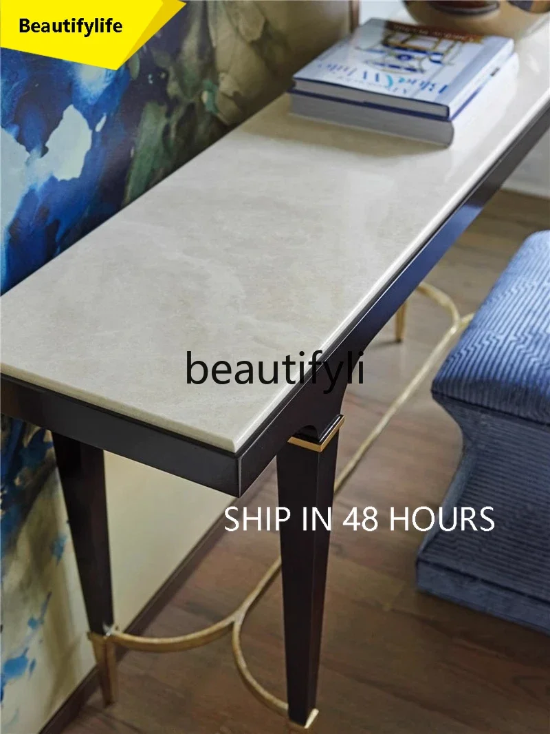 

A53 American light luxury entrance table French simple entrance table marble