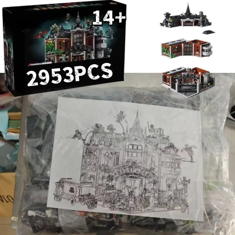

2026NEW 2953PCS Arkham Asylum 76300 building model, suitable as a birthday gift, collection item or decorative piece for adults.