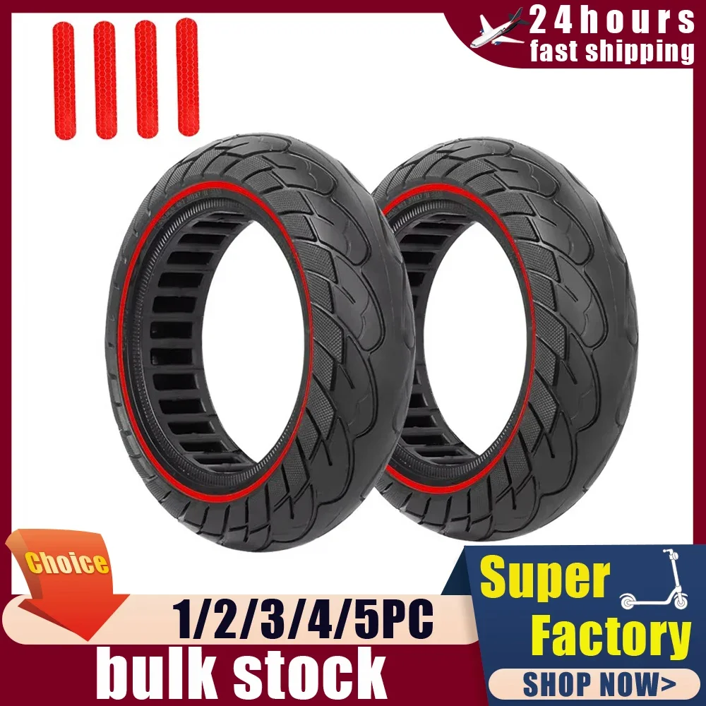 

60/70-6.5 Tubeless Solid Electric Scooter Tire with Reflective Sticker for Ninebot Max G30 10 inch Honeycomb Front Rear Tires