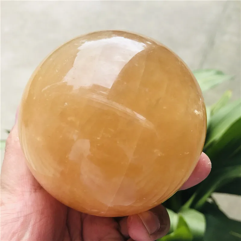 30-100MM Natural Citrine Calcite Quartz Crystal Sphere Ball Healing Gemston+base - Image 3