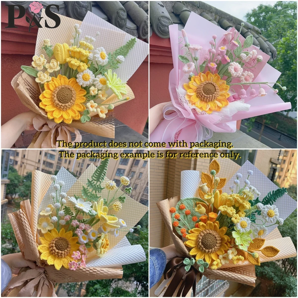 Buket Bunga Rajut Mewah Buatan - Home Decor Tulip ulasan dan harga