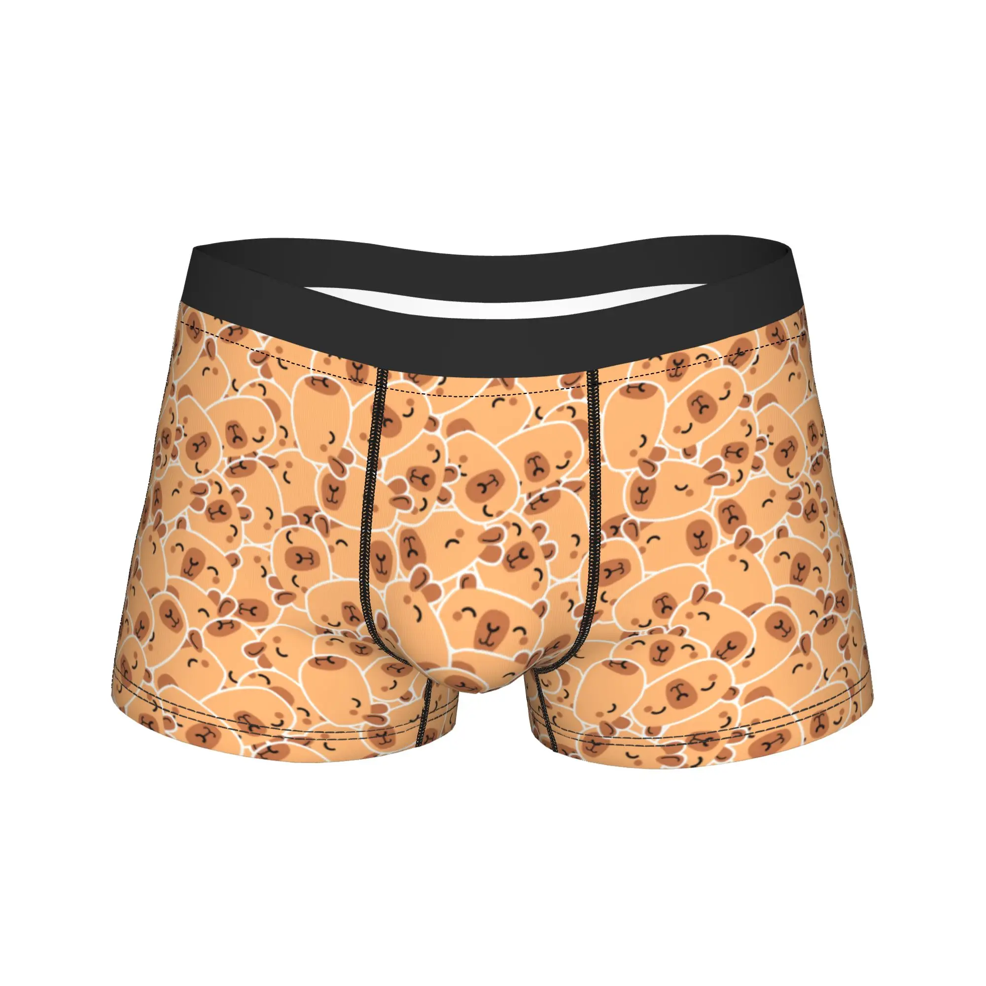 Cute Capybara Animal Doodle Print Underwear  Men's Underpants Print Breathable Trunk Quality Boxer Brief Big Size 2XL