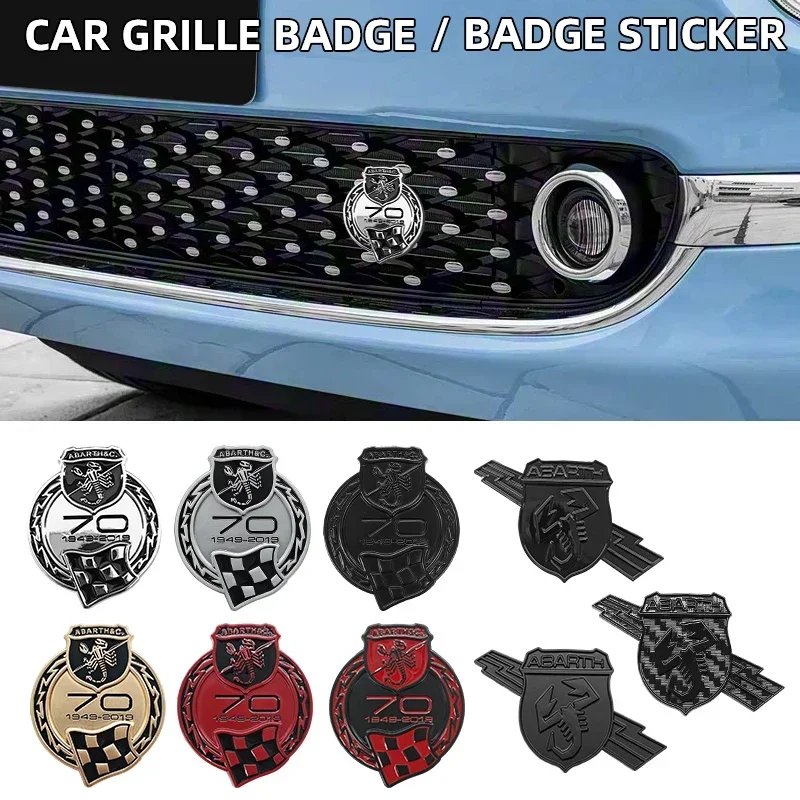 

1pcs 3D Scorpion Logo Grille Badge Car Rear Tail Bumper Trunk Sticker For Fiat Abarth 500 124 125 695 Panda Punto Ducato Doblo