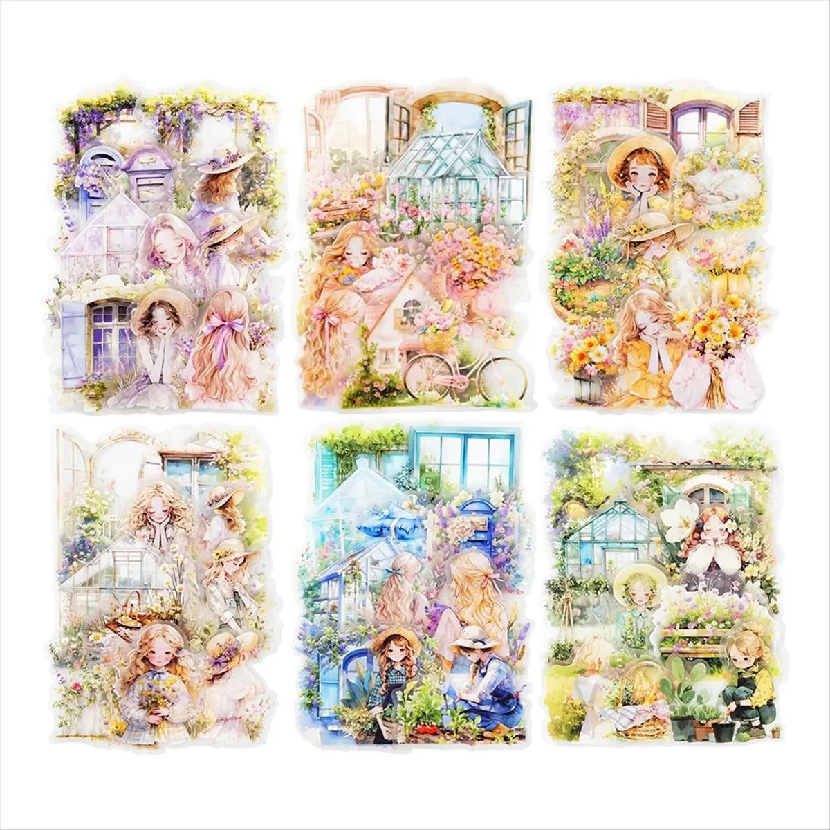 

*CLOS Healing Garden PET Stickers, 90 Pcs Whimsical Floral Ephemera for Scrapbooking, Journaling, DIY Crafting