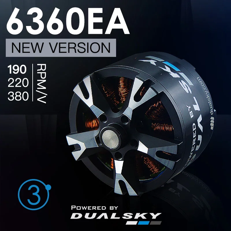

Dualsky XM6360EA V3 190KV 220KV 380KV Бесщеточный двигатель Поддержка 12S 44,4 В для самолета