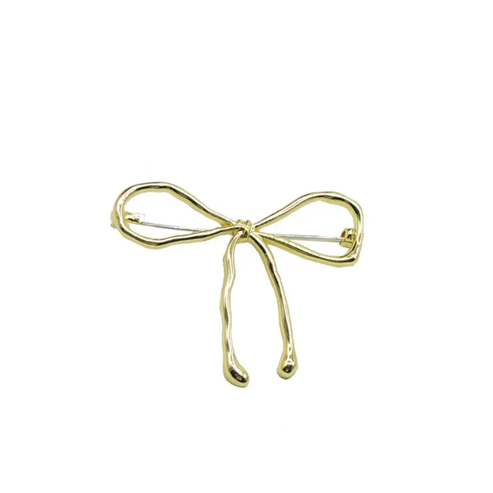 Balletcore Bowknot Brooch Korean Style Jewelry Accessories Hollow Metal Brooch Clothes Accessories Alloy Anti-Exposure Brooch