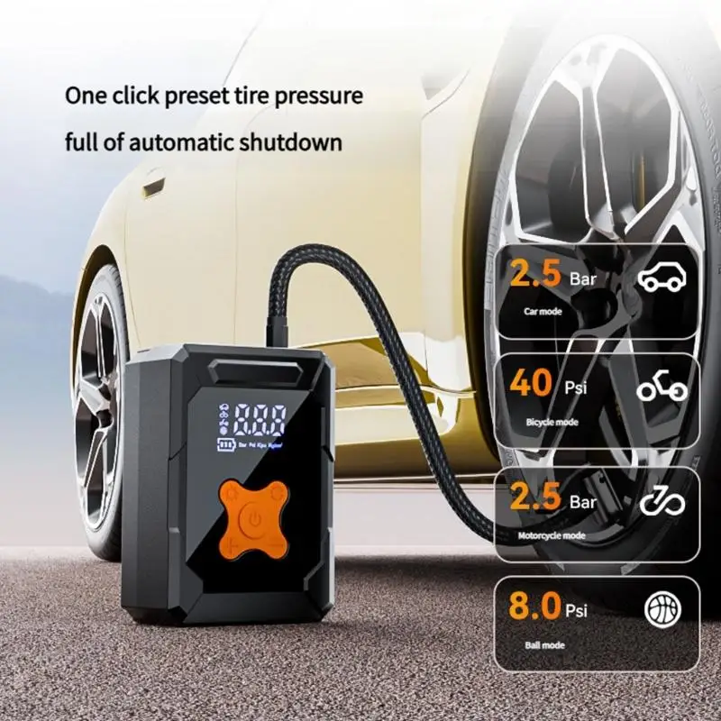 G99F سيارة ضاغط الهواء ضاغط ضاغط إطارات مضخات الهواء مع بنوك الطاقة وظيفة لدراجة دراجة دراجة دراجة نارية إطارات نفخ محمول #5
