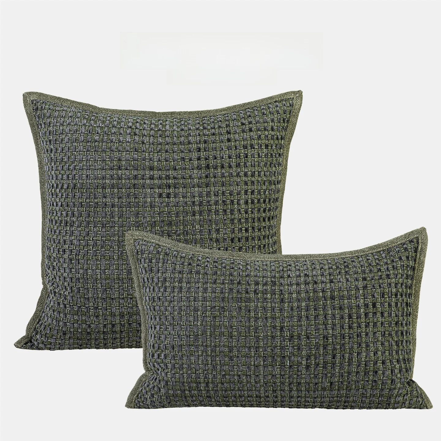 

Современная декоративная подушка в стиле Ваби-Саби из зеленого хлопка и льна для гостиной, для отелей и гостевых домов, образец для демонстрационных комнат