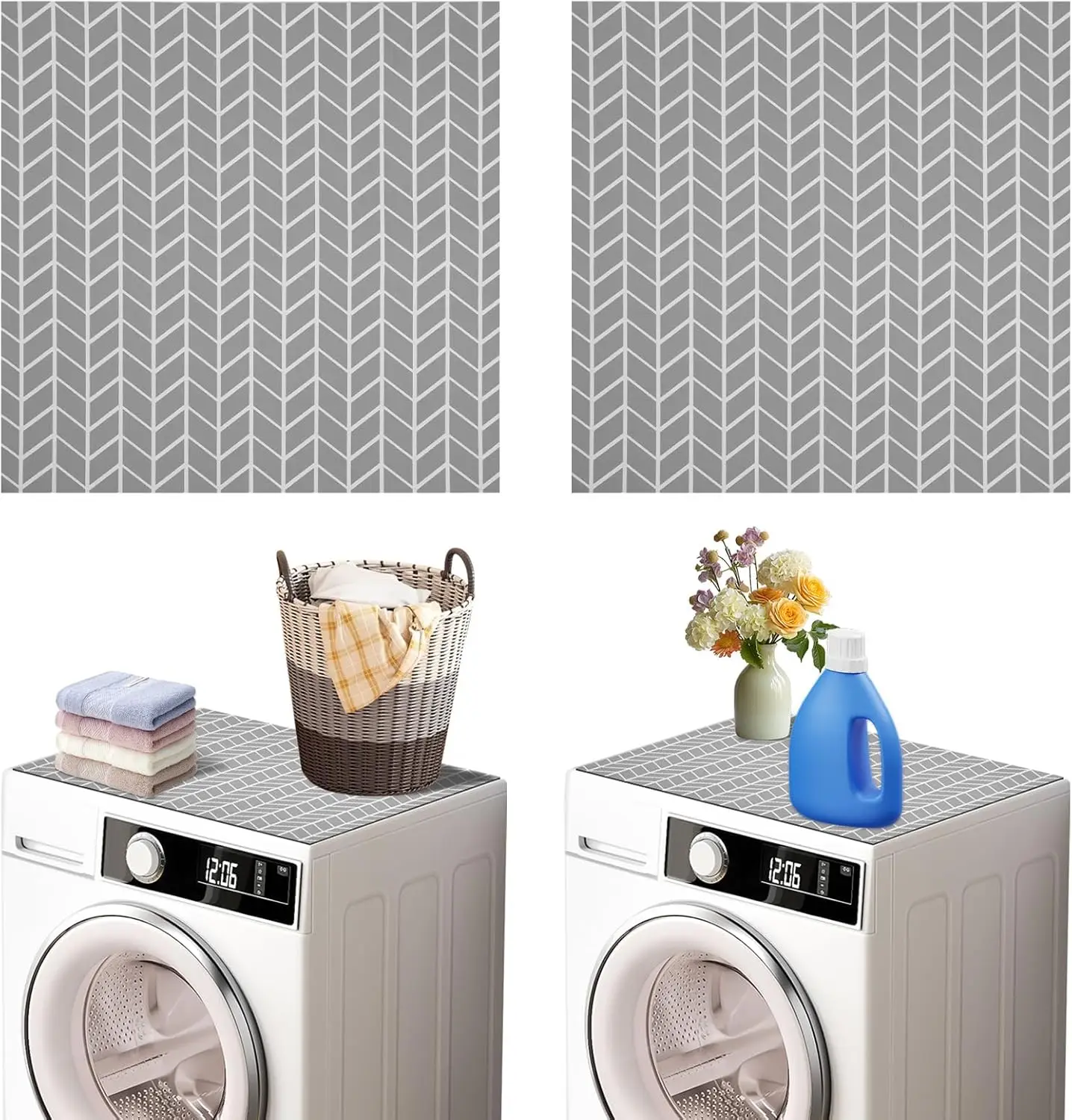 

2-Pack Non-Slip Silicone Mat for Washer and Dryer Top, 27x27 Inch Quick-Drying Protector