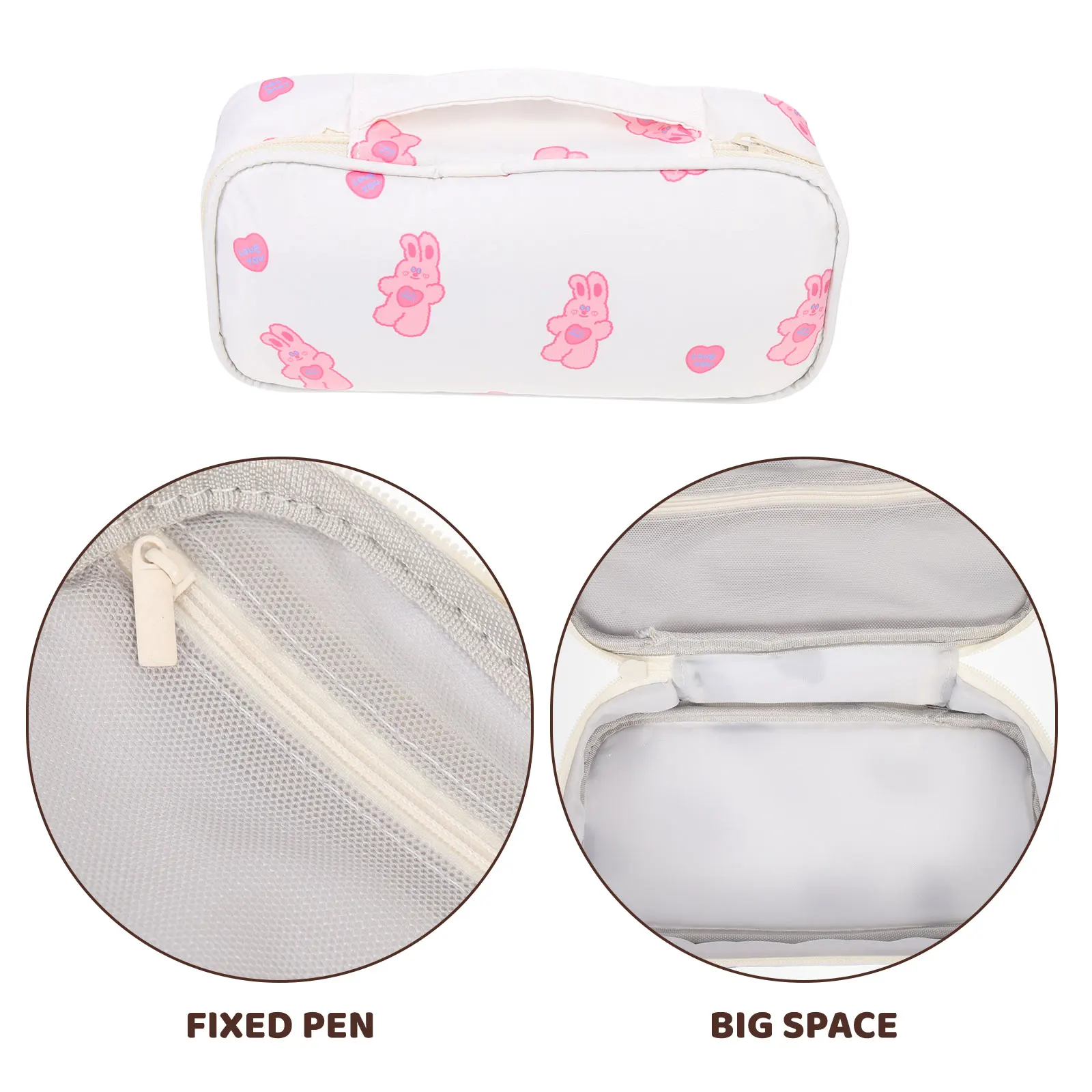 

Lightweight Portable Pencil Bag Multi-Function Zipper Pen Pouch Large Capacity Stationery Organizer Compact Storage Bag