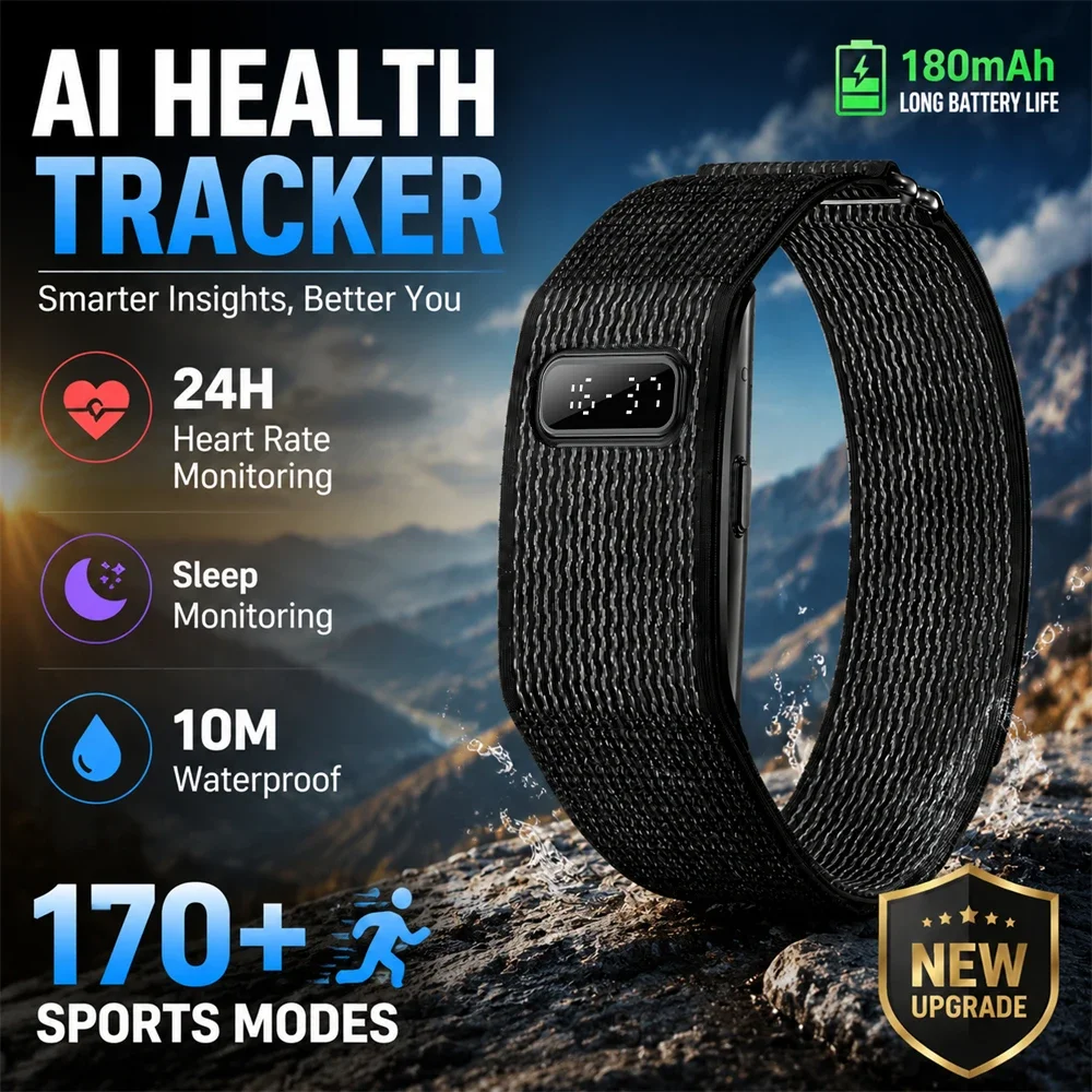 

LIGE 2026 New Women Smart Bracelet Sports Band Fitness Tracker Heart Rate Health Monitoring Waterproof No Screen Smart Watch Men
