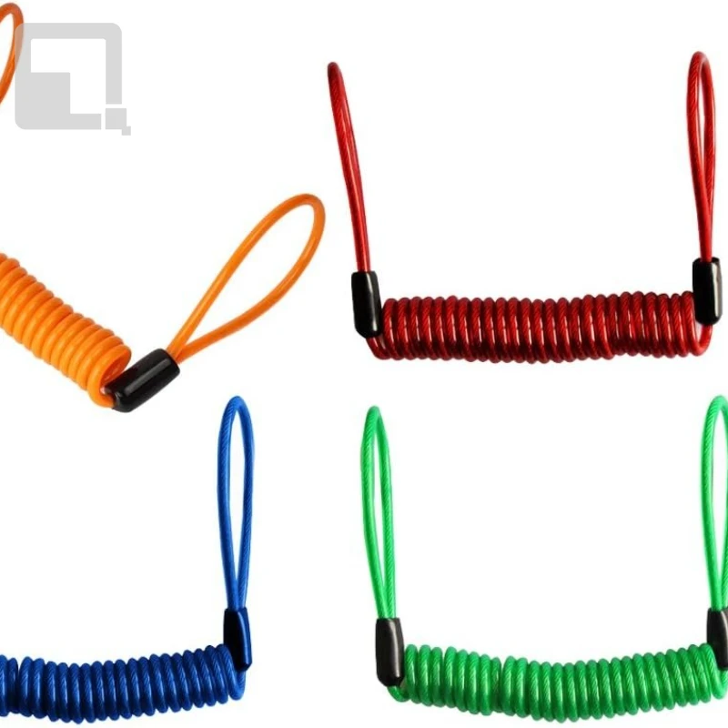 

Кабель напоминания о блокировке для защиты от кражи, кабель блокировки диска, безопасный стальной провод, пружинная веревка для напоминания о скутере, мотоцикла