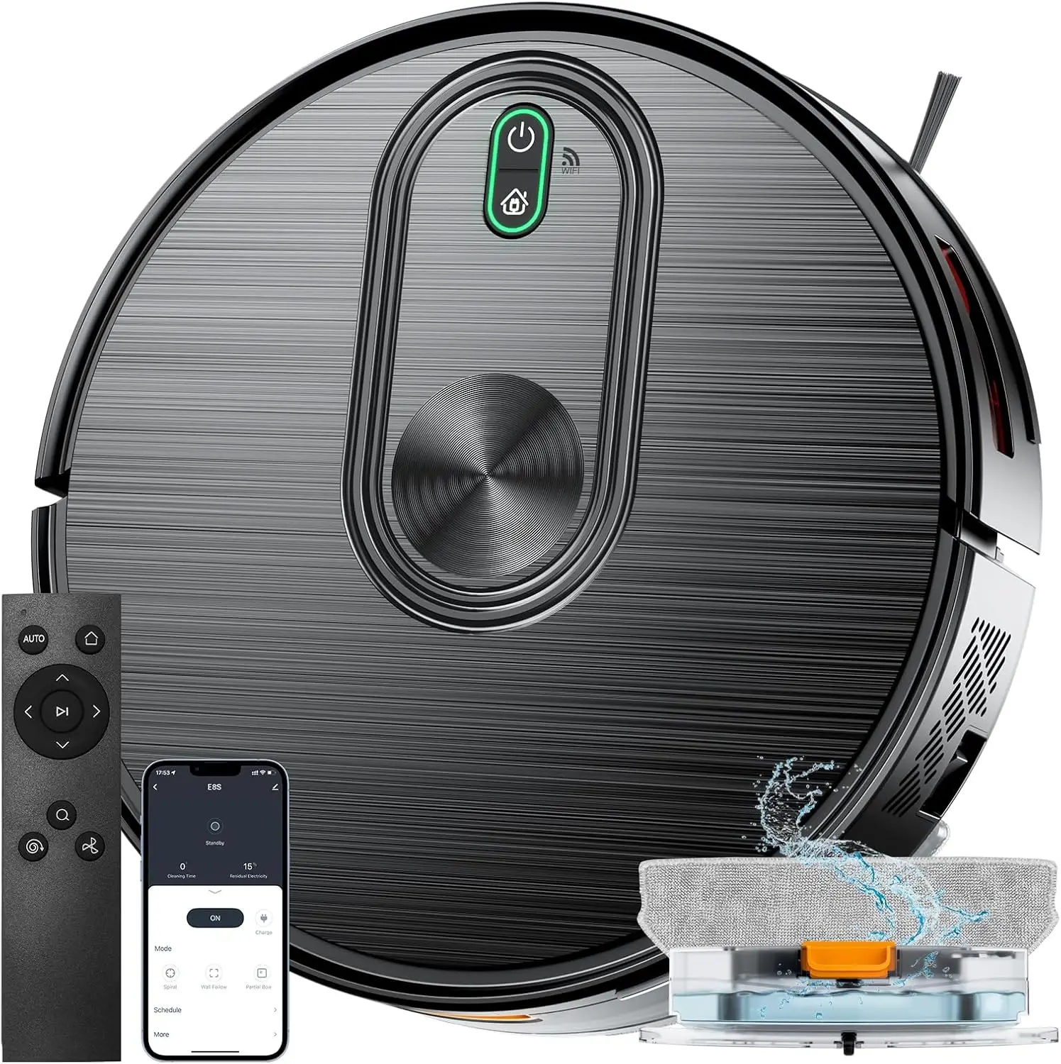 

6500Pa Robot Vacuum & Mop, 200 Min Runtime, App/Wi-Fi/Voice Control, for Pet Hair, Hard Floor, Carpet