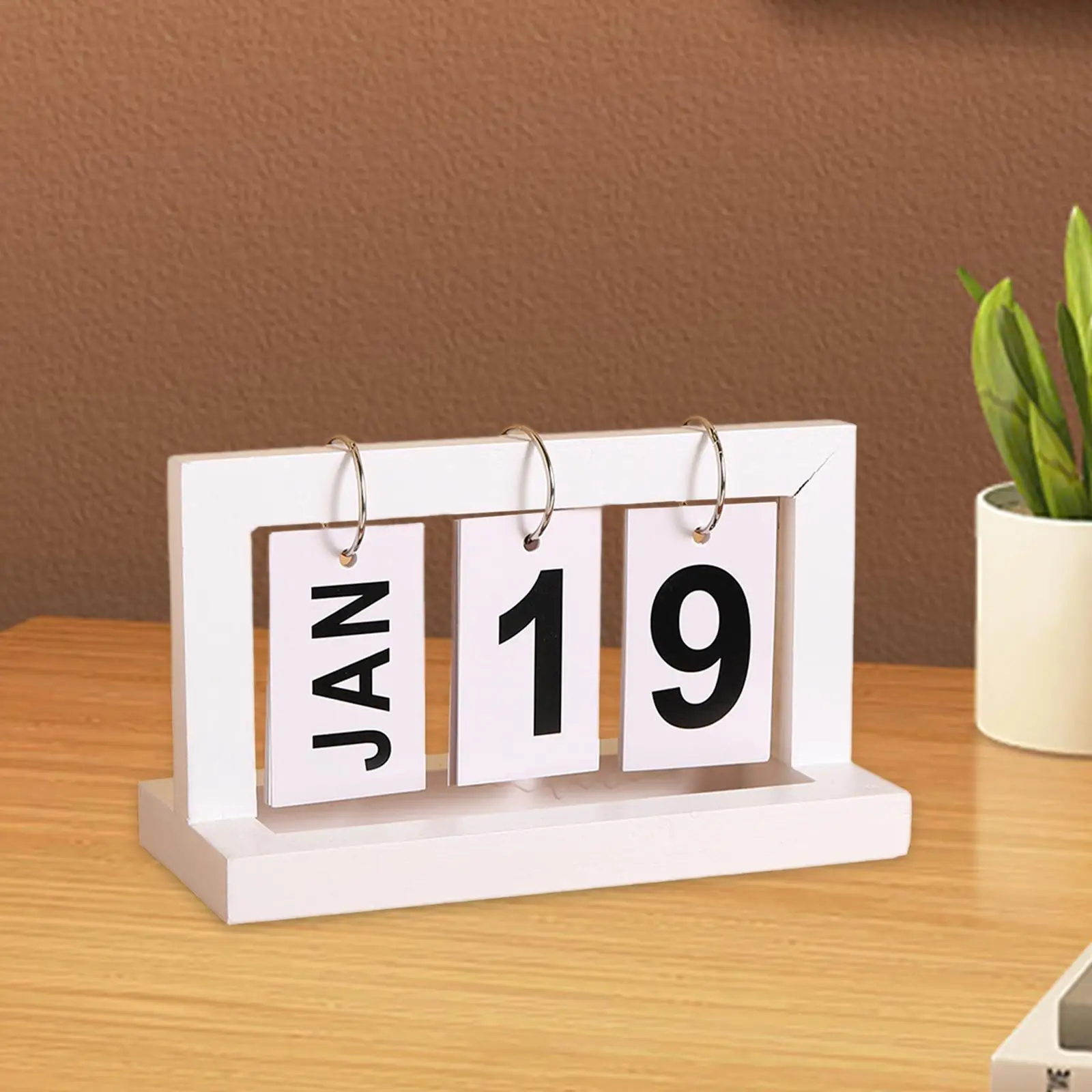 Calendar Wood Sculpture Artwork Crafts Indoor Tabletop Ornament Decorative for Fireplace Office Table Centerpieces Hallway
