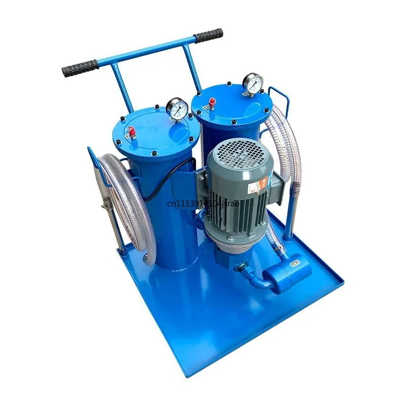 Mobile Dual‑Barrel Hydraulic Oil Filter Cart Mini Industrial Oil Purifier for Hydraulic Oil Filtration Suction Refueling