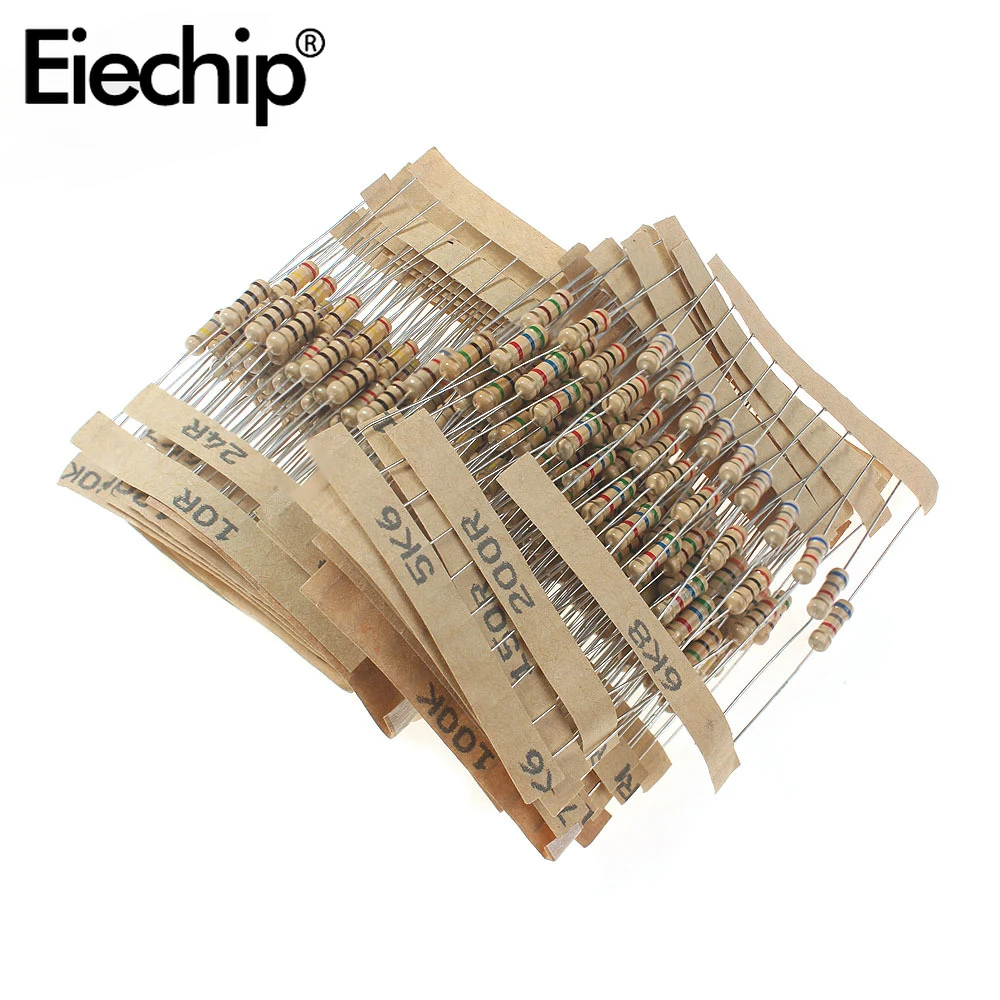 300PCS 1/2W Carbon Film Resistor Kit 5% 1 Ohm ~ 3M Color Ring Resistance Assortment 30 Values Set of 0.5W Resistors