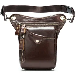 Vintage PU Leather Waist Pack Drop Leg Bag For Men Women Belt Hip Bag Multifunction Motorcycle Bicycle Outdoor Hiking Camping