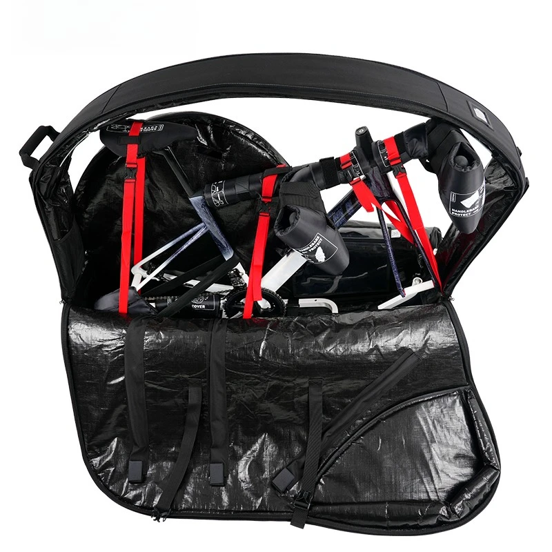 Bicycle Travel Bag with Aluminum Stand No Handlebar/Pedal Removal Bag Shock-Absorbing Wheel Bike Bag Transport Case