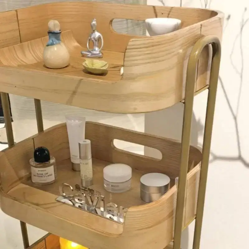 سيارة مساعدة صالون تجميل الأثاث عربة تصفيف الشعر عربة التجميل مساعد المتصيدون عجلات لوحة سميكة تصميم بسيط #5