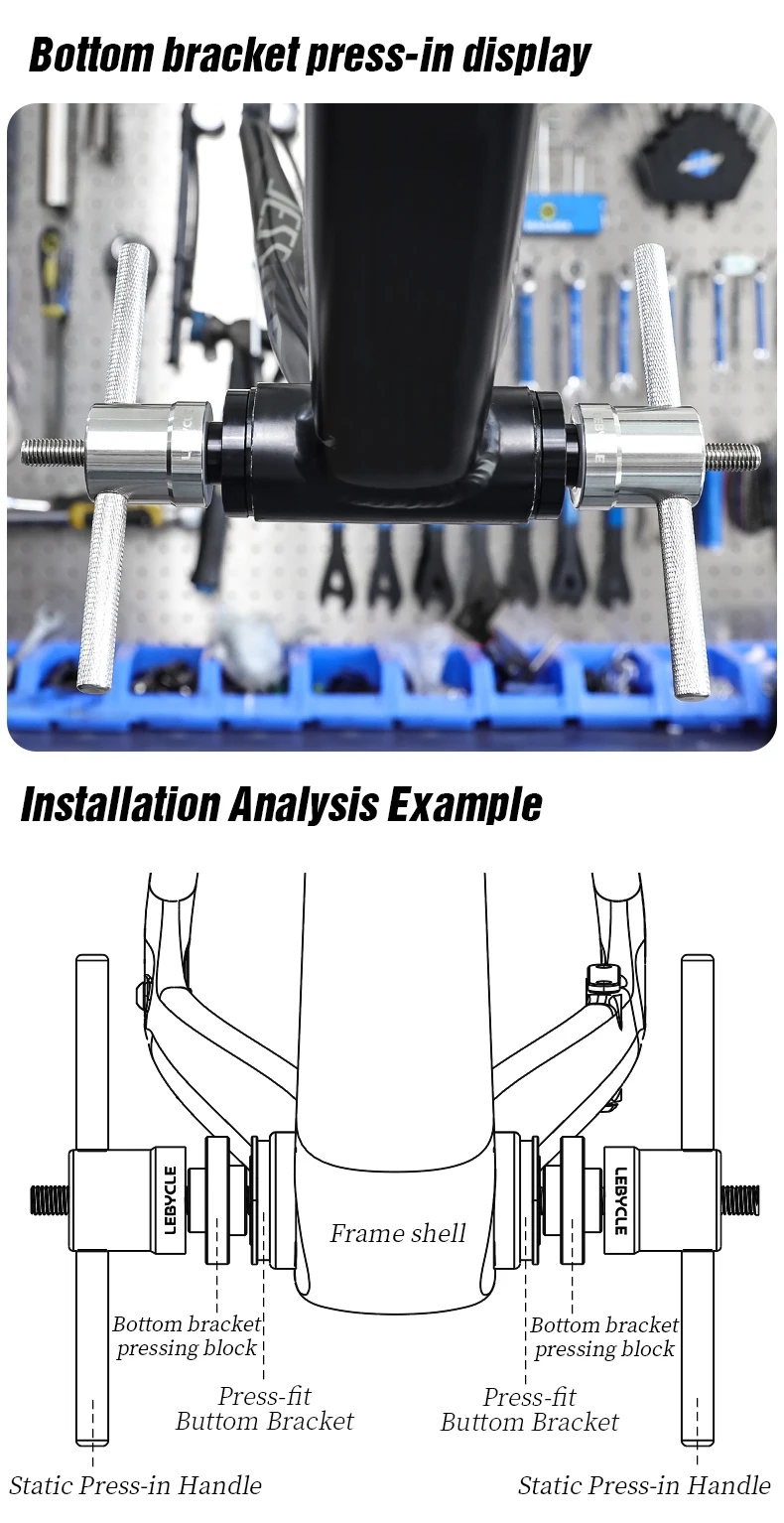 LEBYCLE MTB Rennrad Nabenlager-Montagewerkzeug Fahrradnabenlager-Pressset Fahrradnaben-Freilauf BB-Lager Installationswerkzeuge – Detail 6