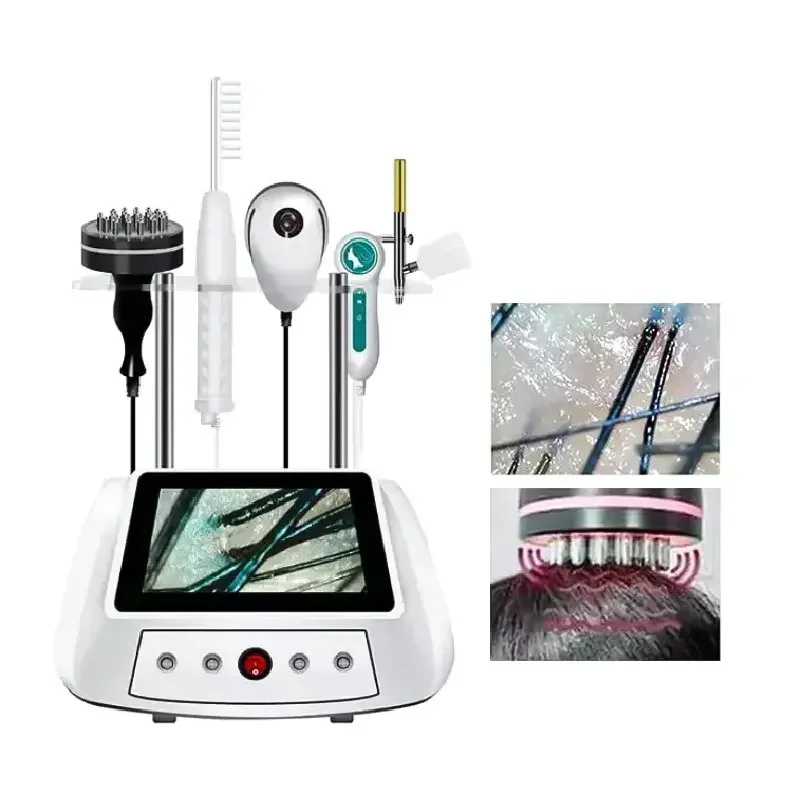 Home Use 5 in 1 High Frequency Hair Scalp Analyzer Machine for Hair Spa Scalp Cooling Treatment Machine