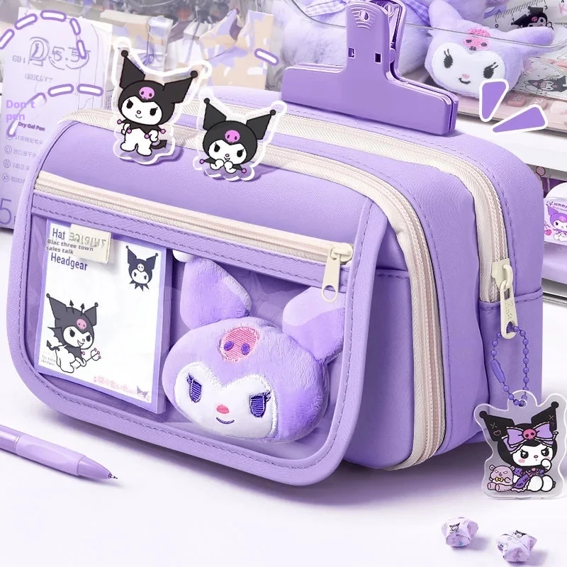 New Kuromi Pencil Case Sanrio Stationery For Junior High School Girls New Primary School Students Large Capacity High Appearanc