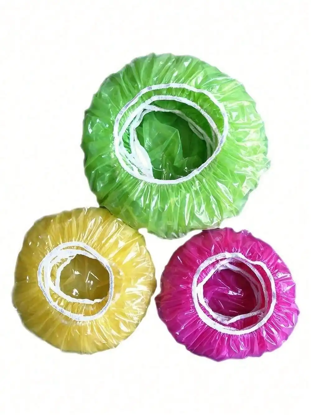 60 Reusable Elastic Food Bowl Storage Covers,Variety Of 3 Translucent Stretchable Sizes And Colorful Dish Plate Covers,A