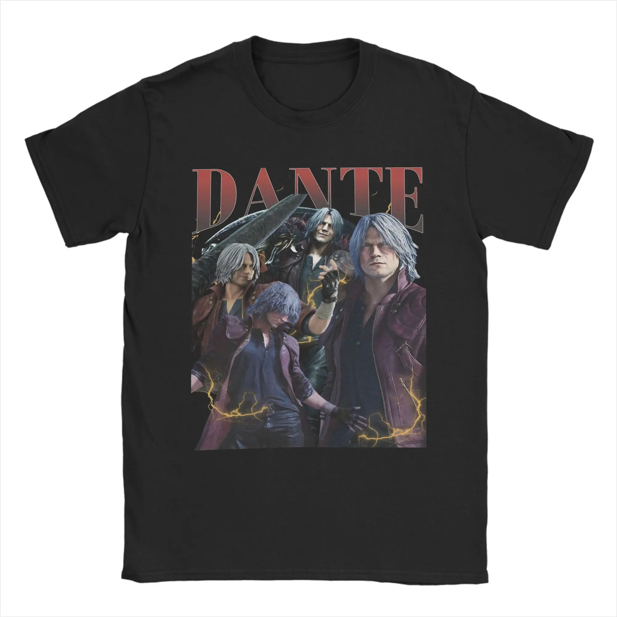 Camisetas de juego DMC Dante Devil May Cry para hombre, camisetas de algodón puro, camisetas Vintage de manga corta con cuello redondo, camisetas Idea de regalo