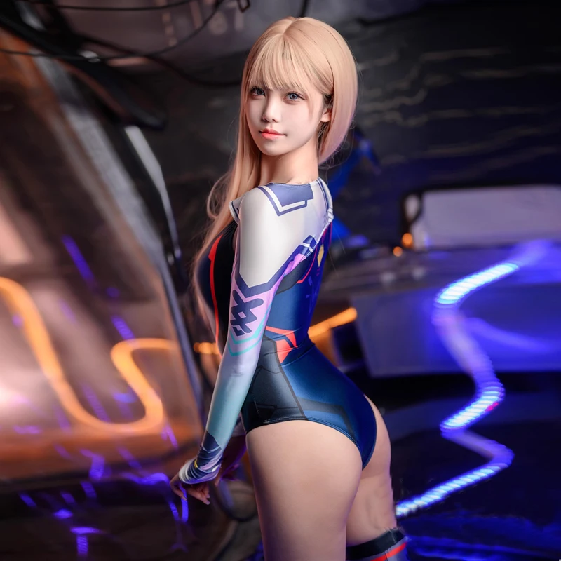 Sexy women Gloss Swimsuit Tights Satin Shiny Japanese Body Suits Long sleeved Gaming style raglan sleeves suit three-piece