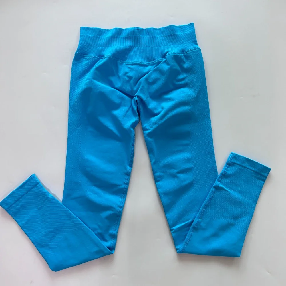 Pericic Gym Leggings Damen Nahtlose Yoga-Hose Hohe Taille Niedrig Geripptes Band Fitness-Leggings Schweißableitende Workout-Tights – Detail 11